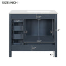 Bathroom Vanity With Ceramic Sink Combo, Abundant Storage Cabinet 2 Soft Close Doors And 5 Drawers by HouseOfZazla