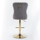 Thick Swivel Barstools Adjusatble Seat Height From 25-33", Modern Upholstered Bar Stools With Backs Comfortable Tufted For Home Pub And Kitchen Island (Set of 2)