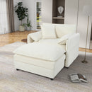 Oversized Chair With Movable Ottoman, Soft Upholstered Lounge Chair by HouseOfZazla