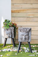 Greek God Statue Planter With Legs - Gray by Unique Piece Furniture