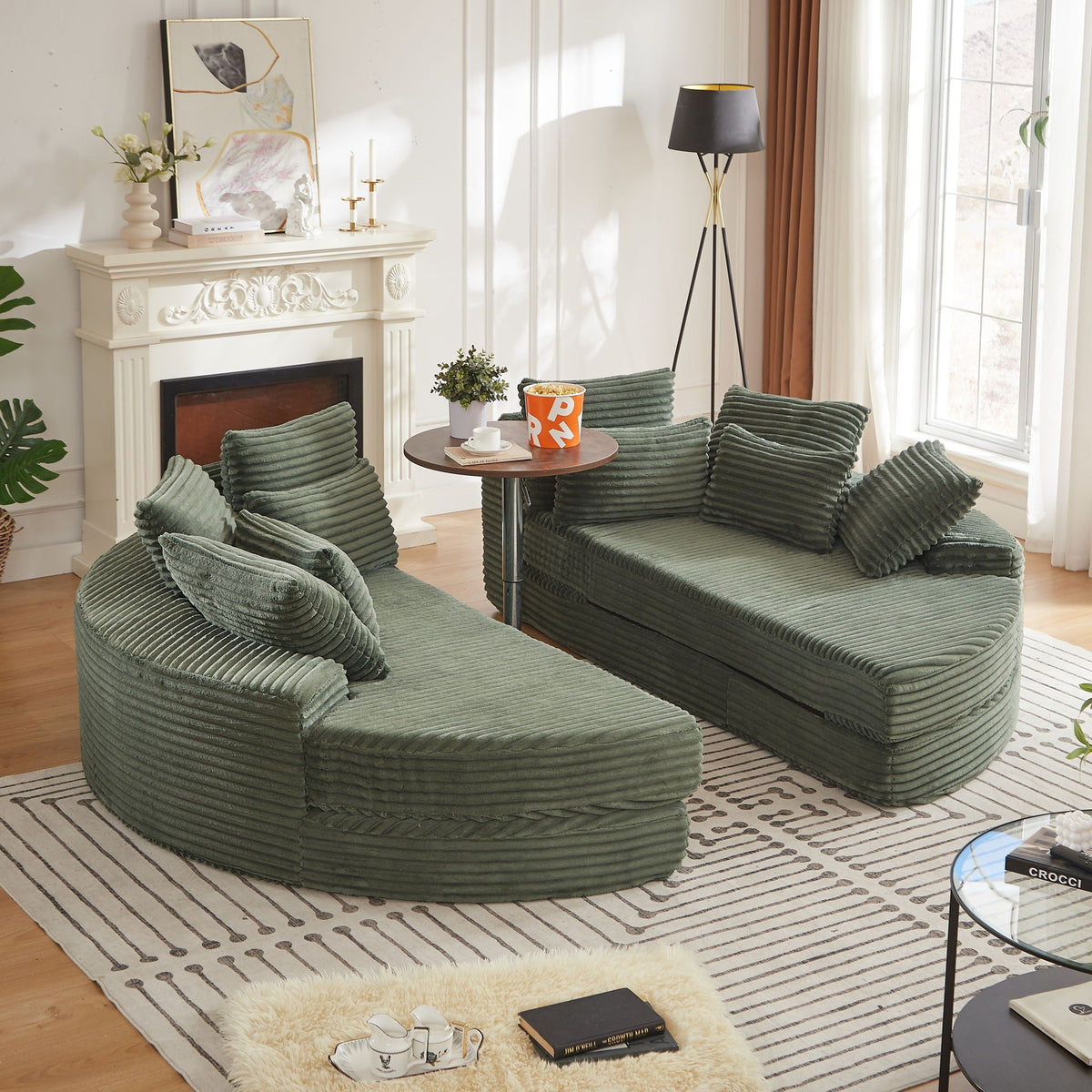 Round Oversized Sofa Bed With 5 Throw Pillows, photo 9 of 31