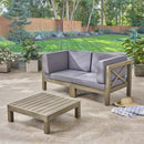 Brava X-Back 2 Seater Sectional Loveseat with Coffee Table by HouseOfZazla