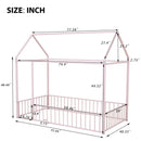 Metal Bed House Bed Frame With Fence by HouseOfZazla