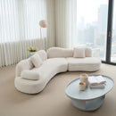 Modern Curved Modular Boucle 5-Seater Sofa
