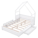 House Style Platform Bed With Guardrail And 2 Drawers by HouseOfZazla