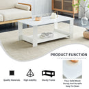 A modern and practical white coffee table. The double layered coffee table is made of MDF material,. Suitable for living room, bedroom, and study.CT-16