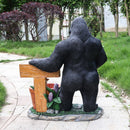 Outdoor Garden Sculpture Chimpanzee Flower Pot Planter by HouseOfZazla