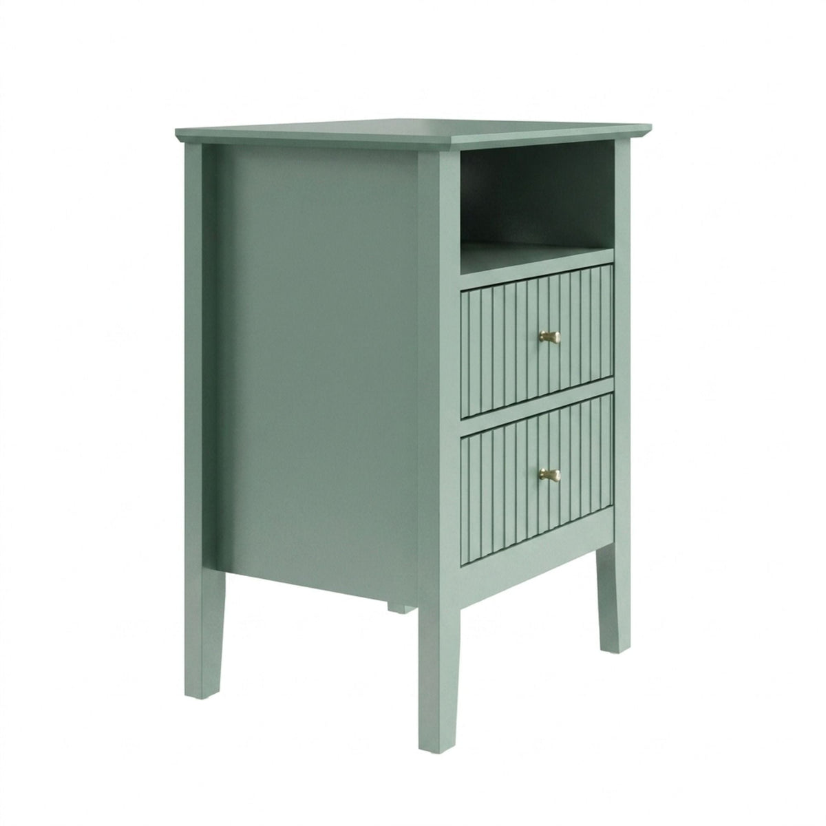 Fluted Nightstand With 2 Drawers, photo 40 of 40