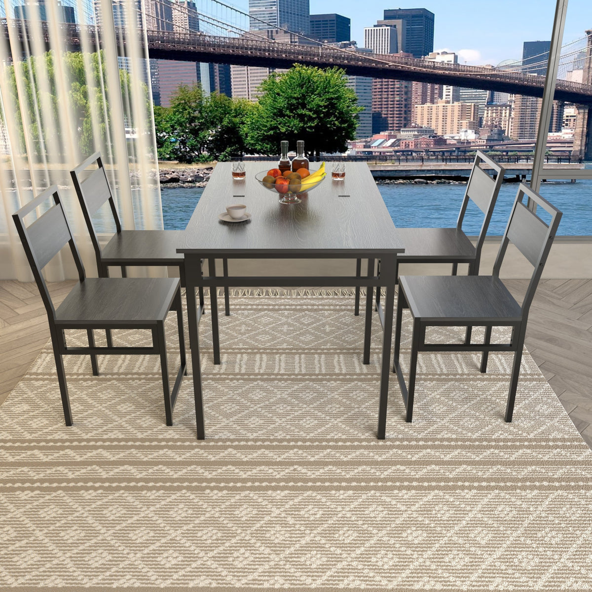 Extendable Dining Table Set with 4 Chairs, photo 6 of 10