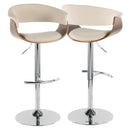 Vintage Mod - Mid Century Modern Adjustable Height Barstool With Swivel With Rounded T Footrest (Set of 2) by HouseOfZazla