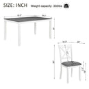 6 Pieces Kitchen Dining Set, Rectangular Wooden Dining Table With 4 Chairs And A Bench by Unique Piece Furniture