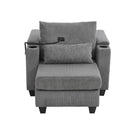 Convertible Chaise Lounge Sofa Chair With USB Ports, Cup Holders, Phone Holder And Storage by HouseOfZazla