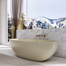 66.9 Inch Freestanding Solid Surface Soaking Bathtub
