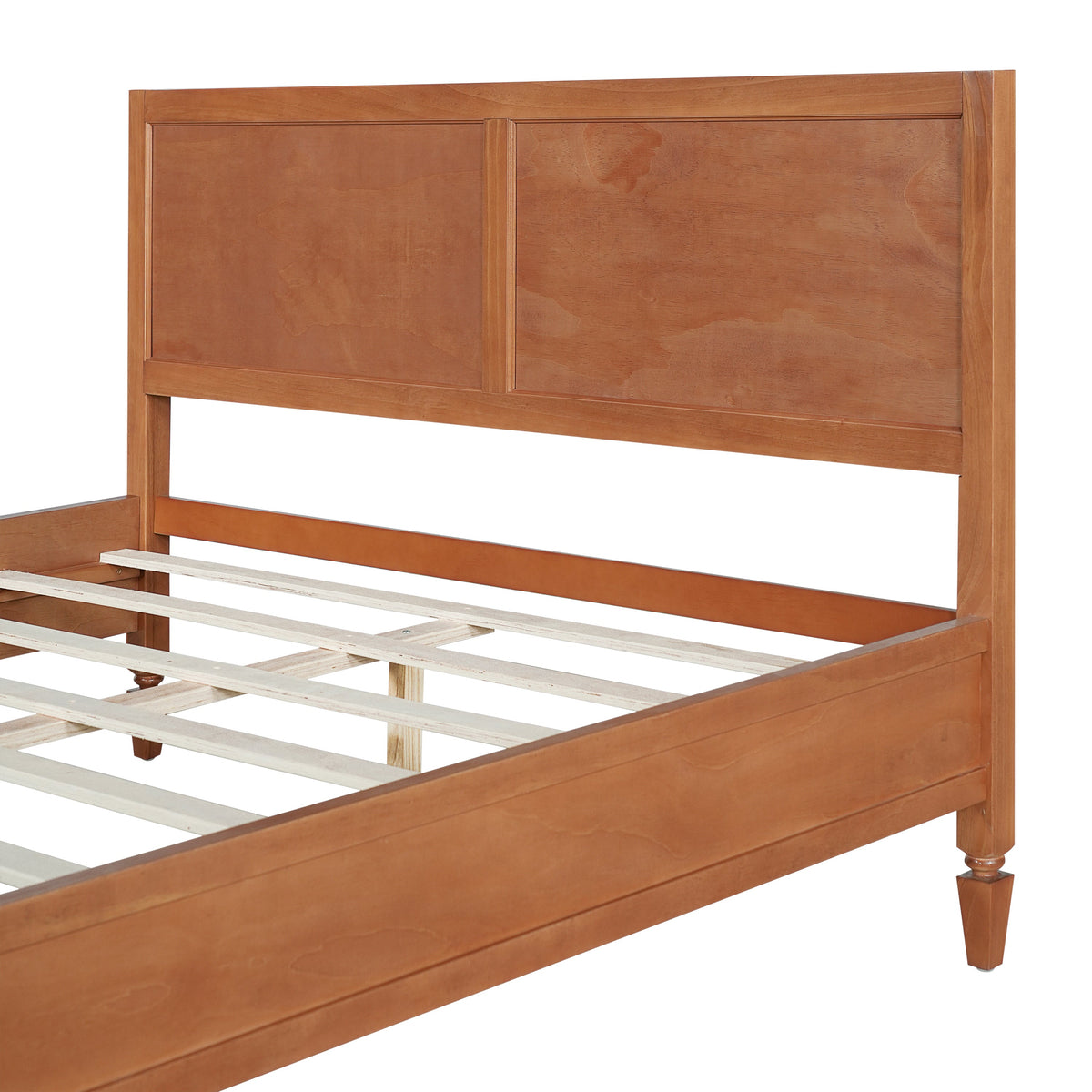 Queen Size Wood Platform Bed Frame with Classic Panel Headboard, photo 8 of 10