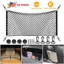 Trunk Cargo Net Stretchable Universal Elastic Truck Net Rear Seat Trunk Storage Organizer Net with Fasteners and Hardware Flexible Nylon Car Storage M