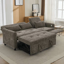 2-in-1 Sofa 82' Three-Seater with Sofa Bed and Reversible Recliner, Dark Grey Chenille