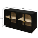 Storage Cabinet With Door For Living Room, Dining Room - Black by HouseOfZazla