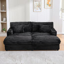 Oversized Double Chaise Lounge Sofa Bed With USB Ports And Cup Holders