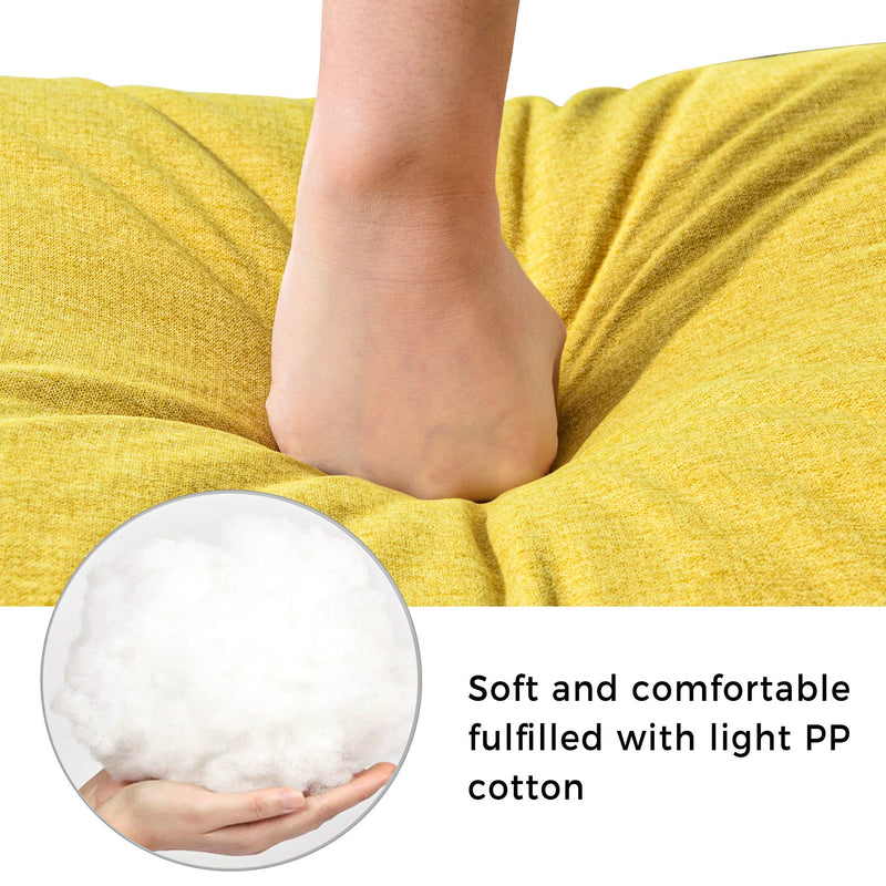 65" Mid-Century Modern Fabric Corner Lounge Chair, Upholstered Indoor Chaise Lounge for Bedroom, Office, Small Living Room & Apartment