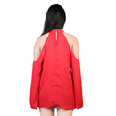 Off-the-Shoulder Blouse with V-Neck and Long Sleeves by LJGDeals