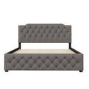 Upholstered Platform Bed With Trundle And 2 Sets Of USB Ports On Each Side, Fabric by Unique Piece Furniture