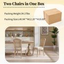 French Country Dining Chairs Set of 2, Upholstered with Rattan Fan-shaped Back by HouseOfZazla