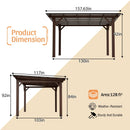 13x10ft Wooden Garden Gazebo with Metal Roof by HouseOfZazla