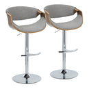 Curvo - Mid Century Modern Adjustable Barstool With Swivel With Rounded T Footrest (Set of 2) by HouseOfZazla