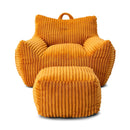 Giant Bean Bag Chair With Armrests And Footstool by HouseOfZazla