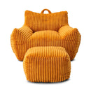 Giant Bean Bag Chair With Armrests And Footstool by HouseOfZazla