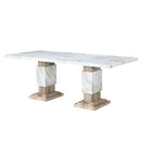 Stacey - Dining Table With Pedestal Base - Beige by HouseOfZazla