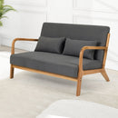 Leisure Chair With Solid Wood Armrest And Feet, Mid-Century Modern Accent Sofa, 2 Seat by HouseOfZazla