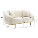 Martina - Loveseat With 2 Pillows - Ivory by HouseOfZazla