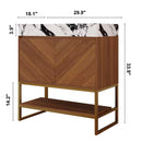 29.9" Modern Free-standing Bathroom Vanity with Ceramic Sink