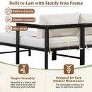 U_style Outdoor L-Shaped Sofa with Iron Frame and Ultra-Thick Cushions