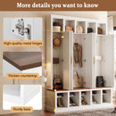 U-Can Farmhouse Entryway Storage Cabinet with Shoe Rack & Display Cubbies