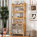 Modern Furniture Style 2 In 1 Pet Friendly Dog Crate Ladder Bookcase - Ancient Oak by HouseOfZazla