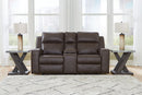 Lavenhorne - Dbl Rec Loveseat W/Console - Granite by Unique Piece Furniture