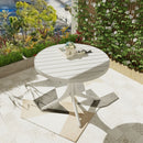 Modern Round Table, Waterproof, UV Resistant And Durable - White by HouseOfZazla