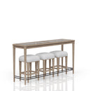 Glass Console Table With 3 Stools - Frosted by HouseOfZazla