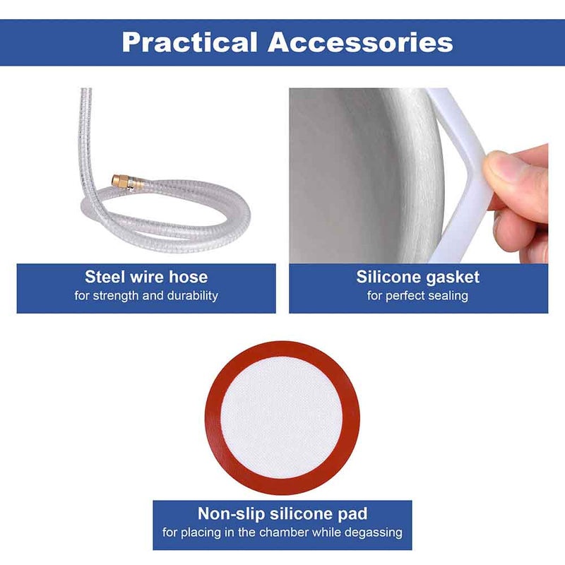 Yescom Vacuum Chamber Degassing Chamber 5 Gallon Stainless Steel