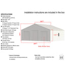 [39X39FT] Extra-Large Heavy-Duty Galvanized Steel Barn Building Shed With 3 Rolling Door Garages (SAK10234) by SAKSBY WHOLESALE