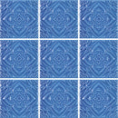 Aquatica Indiano Azzurro Deco Porcelain Pool Tile 6"x6" - Melange Collection