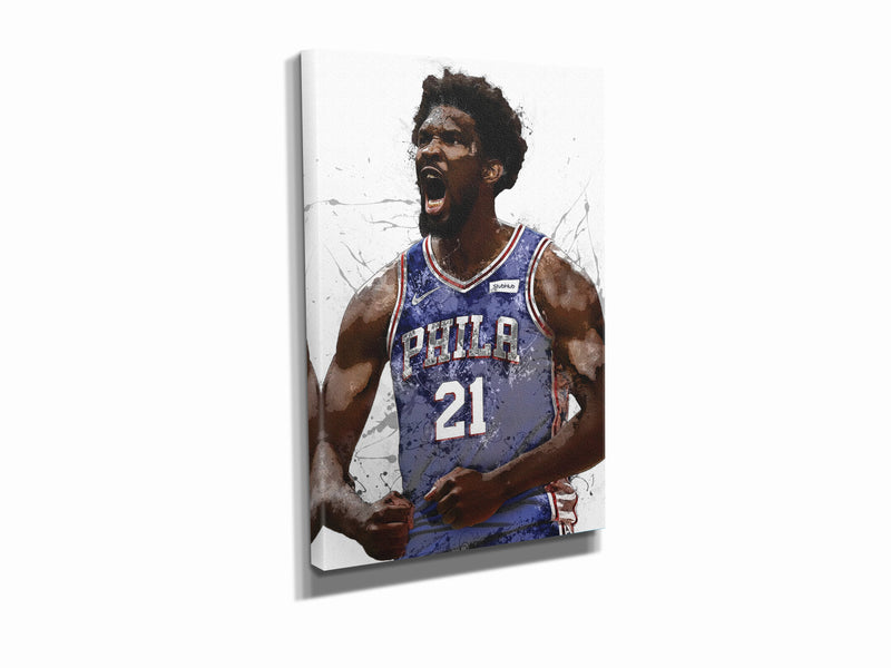 Joel Embiid Poster Philadelphia 76ers Basketball Painting Hand Made Posters Canvas Print Kids Wall Art Home Man Cave Gift Decor