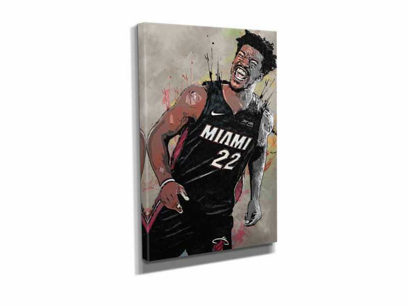 Jimmy Butler Poster Miami Heat Basketball Painting Hand Made Posters Canvas Print Wall Art Man Cave Gift Home Kids Decor