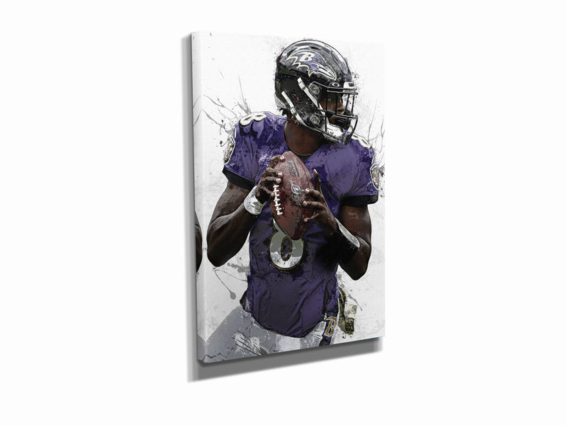 Lamar Jackson Art Poster Baltimore Ravens Football Hand Made Posters Canvas Framed Print Wall Kids Art Man Cave Gift Home Decor