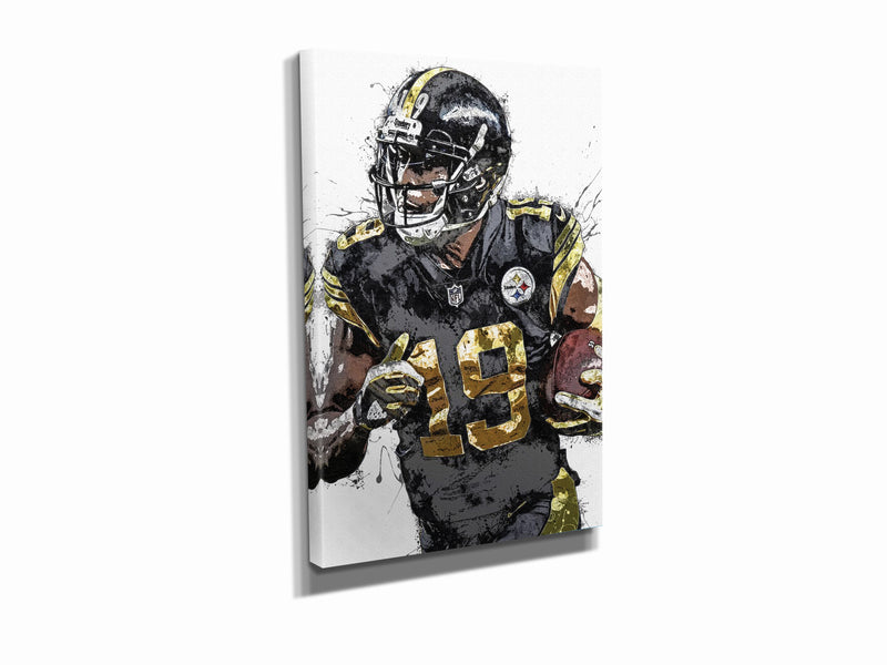 JuJu Smith-Schuster Art Poster Pittsburgh Steelers Football Hand Made Posters Canvas Framed Print Wall Kids Art Man Cave Gift Home Decor