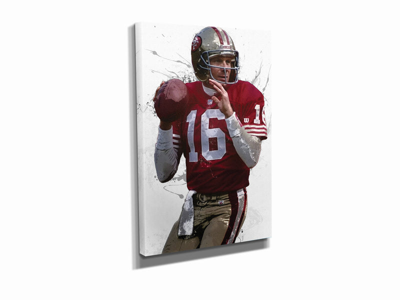 Joe Montana Poster San Francisco 49ers Football Painting Hand Made Posters Canvas Print Wall Art Man Cave Gift Home Kids Decor