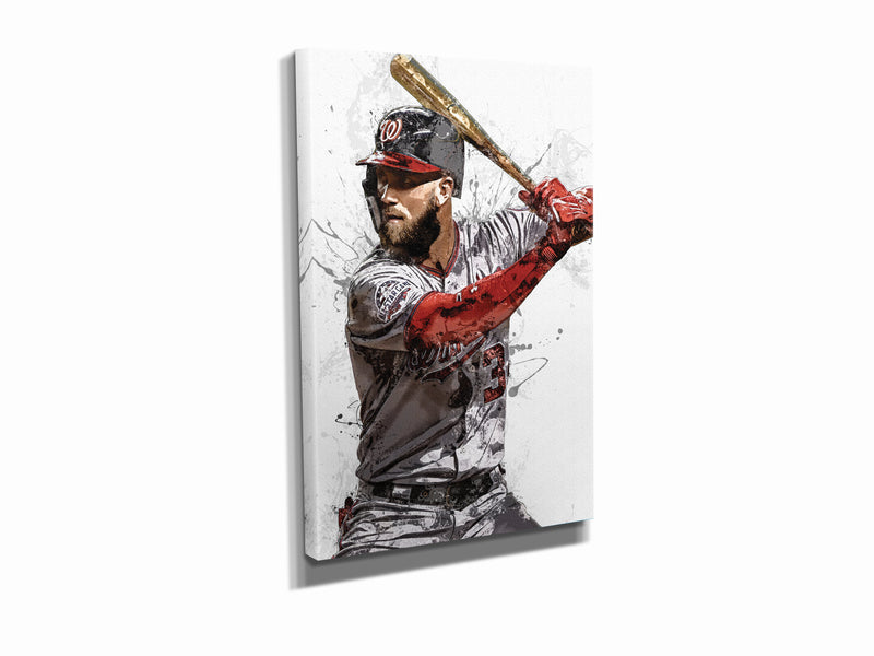 Bryce Harper Poster Philadelphia Phillies Baseball Painting Hand Made Posters Canvas Print Kids Wall Art Man Cave Gift Home Decor