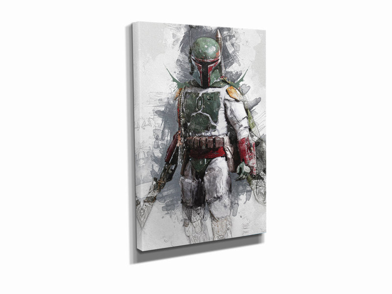 Boba Fett Poster Star Wars Painting Hand Made Posters Canvas Print Kids Wall Art Man Cave Gift Home Decor